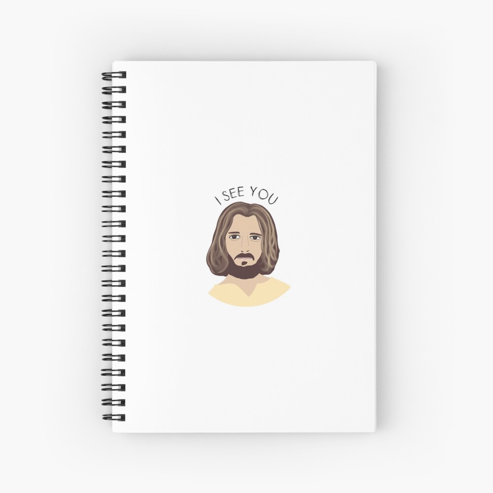 Jesus Cartoon I See You Spiral Notebook