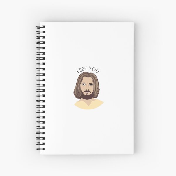Jesus Cartoon I See You Spiral Notebook
