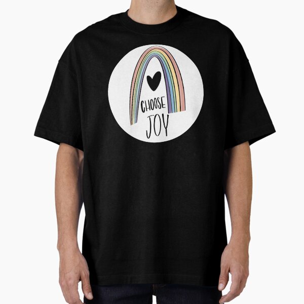 Choose Joy Rainbow and Heart Oversized T-Shirt