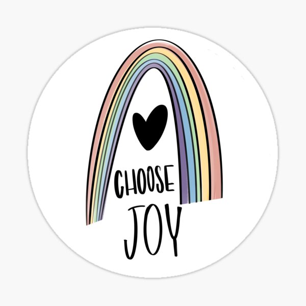 Choose Joy Rainbow and Heart Sticker