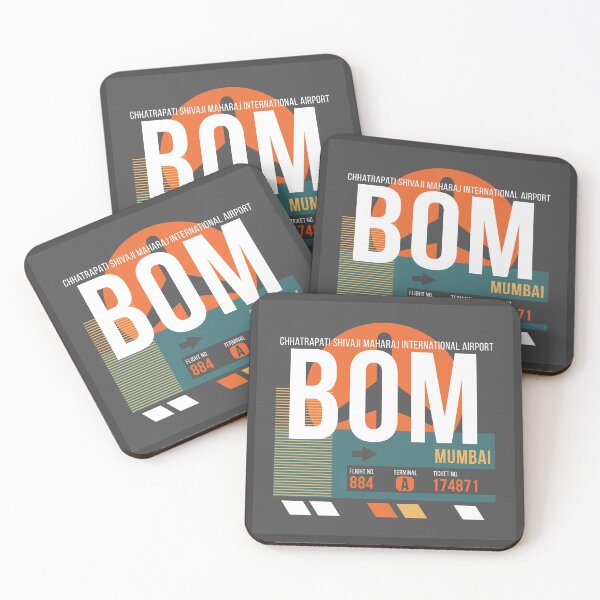Item preview, Mumbai, India (BOM) Airport Code Baggage Tag designed and sold by SLAG-Creative.
