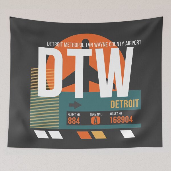 Item preview, Detroit, Michigan (DTW) Airport Code Baggage Tag designed and sold by SLAG-Creative.