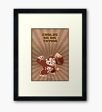 Donkey Kong Evolve of Die Trying Framed Print