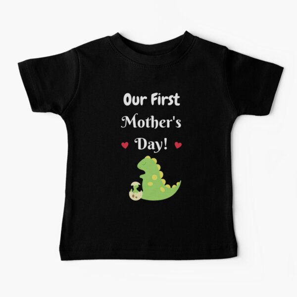 Item preview, Our First Mother's Day, Mom and Baby Dinosaurs, white text designed and sold by JRice66.
