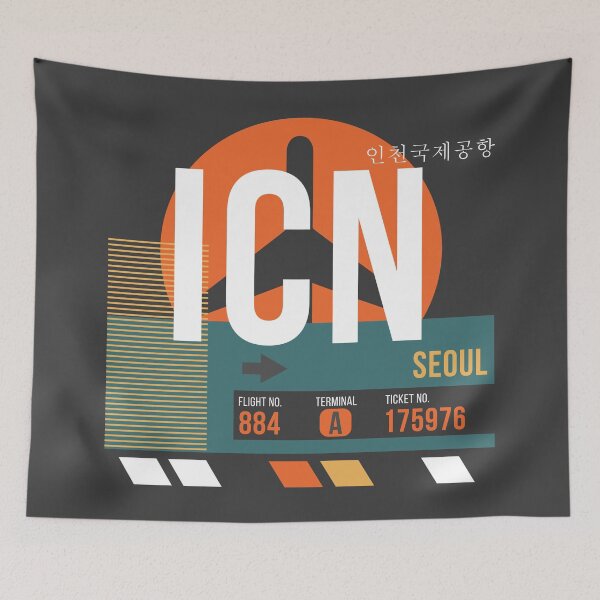 Item preview, Seoul, South Korea (ICN) Airport Code Baggage Tag designed and sold by SLAG-Creative.
