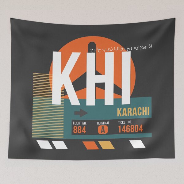 Item preview, Karachi, Pakistan (KHI) Airport Code Baggage Tag designed and sold by SLAG-Creative.