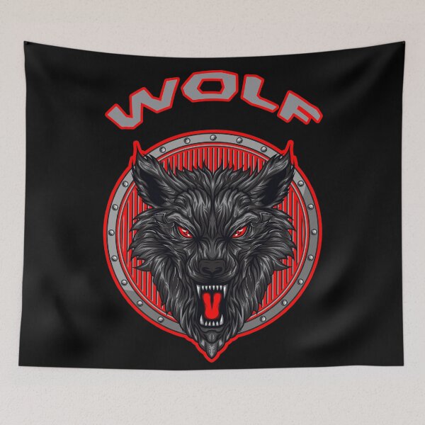 Item preview, Angry black wolf snarling designed and sold by Astralia.