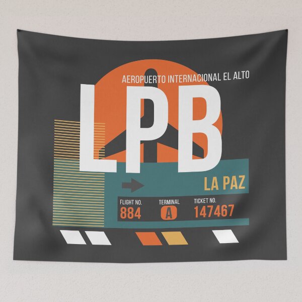 Item preview, La Paz, Bolivia (LPB) Airport Code Baggage Tag designed and sold by SLAG-Creative.