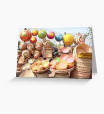 Small Boy Big Baskets Greeting Card
