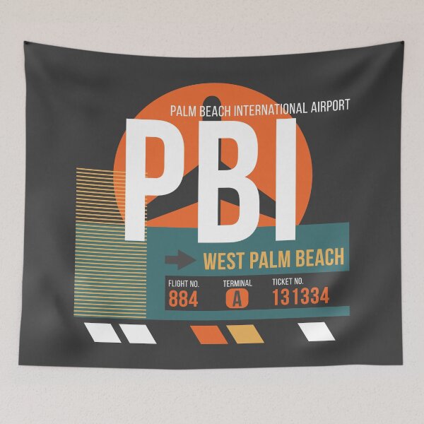 Item preview, West Palm Beach, Florida (PBI) Airport Code Baggage Tag designed and sold by SLAG-Creative.