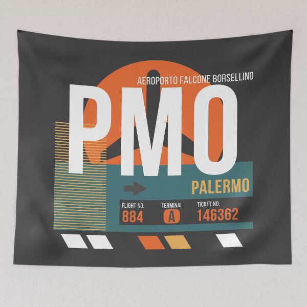 Item preview, Palermo, Italy (PMO) Airport Code Baggage Tag designed and sold by SLAG-Creative.