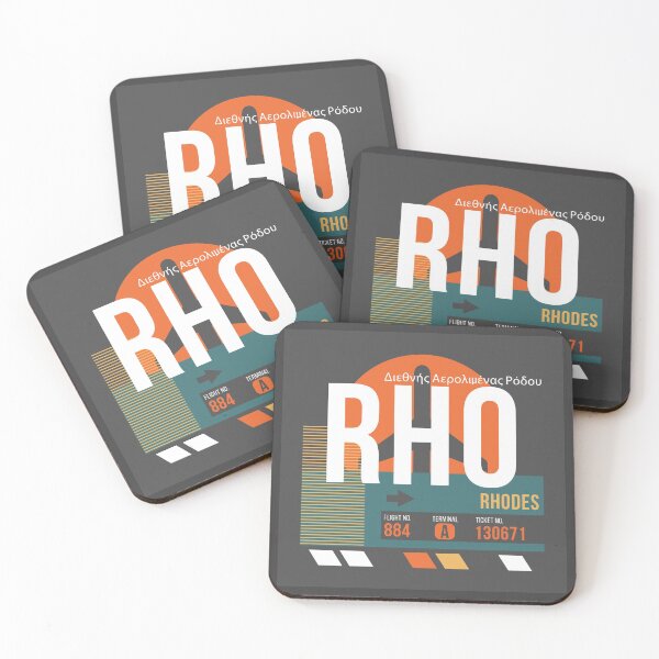 Item preview, Rhodes, Greece (RHO) Airport Code Baggage Tag designed and sold by SLAG-Creative.