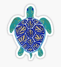 Sea Turtle – Navy & Gold Sticker