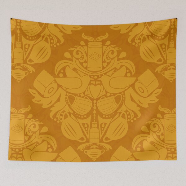 Item preview, Covid Damask - Gold, Light on Dark designed and sold by Jasrese.