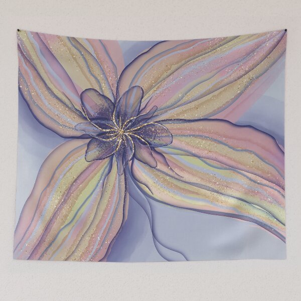Item preview, Abstract colourful flower fluid art designed and sold by Mashusha-art.