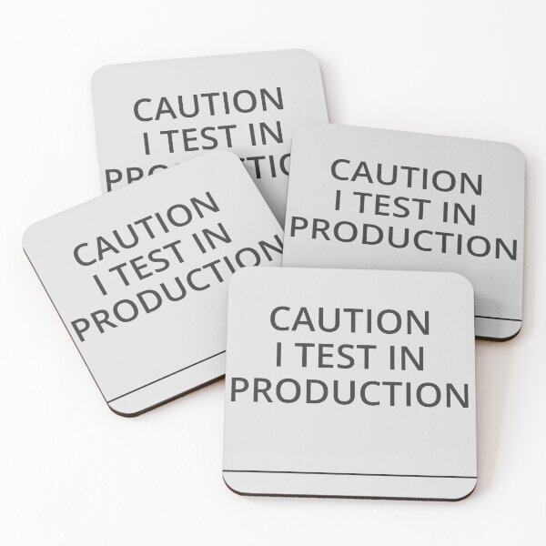 Item preview,     CAUTION I TEST IN PRODUCTION Classic Black And White Square Design designed and sold by Sebastian Zook.