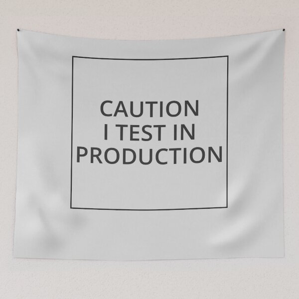 Item preview,     CAUTION I TEST IN PRODUCTION Classic Black And White Square Design designed and sold by Sebastian Zook.