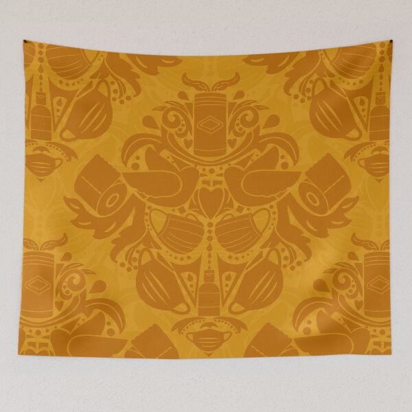 Item preview, Covid Damask - Gold, Dark on Light designed and sold by Jasrese.