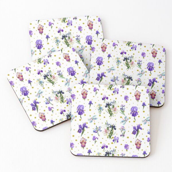 Item preview, Watercolor Iris botanical pattern designed and sold by MaxnGeorge.