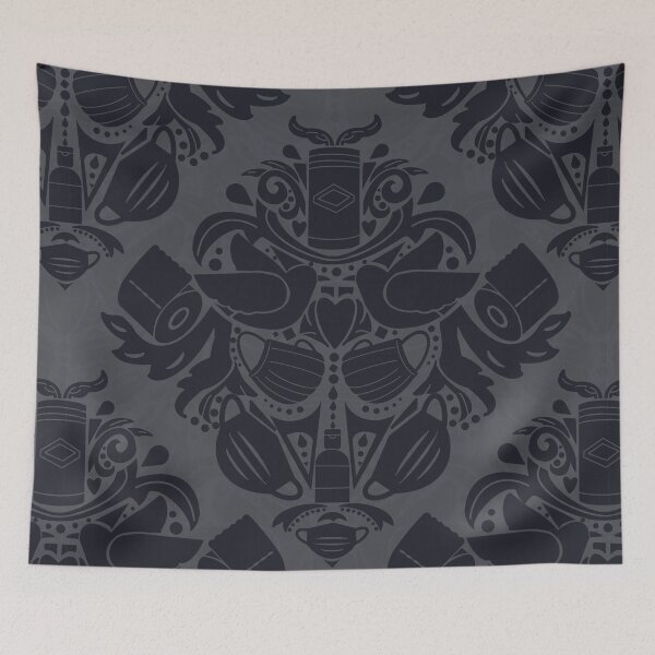 Item preview, Covid Damask - Black, Dark on Light designed and sold by Jasrese.