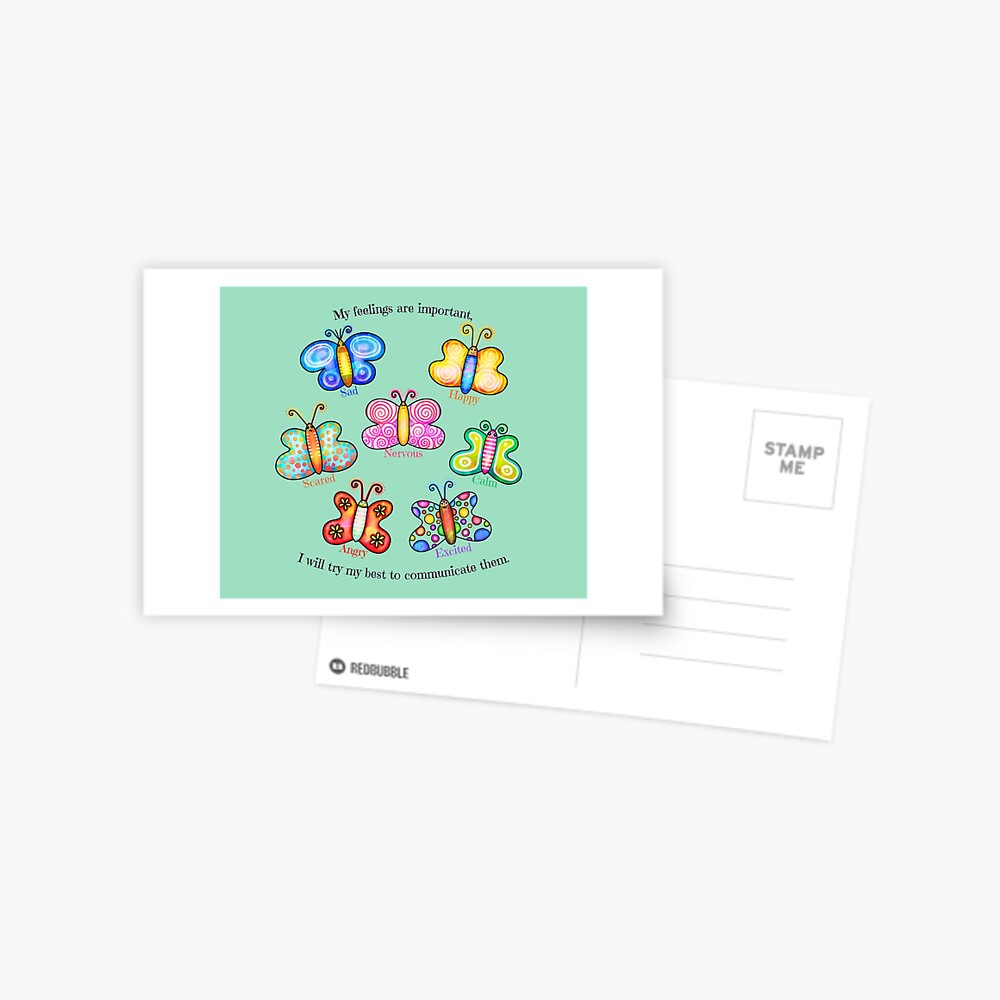 "Butterfly Feelings Chart for Children. My feelings are valid. Emotion