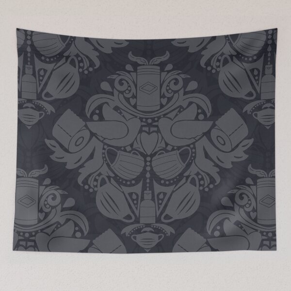 Item preview, Covid Damask - Black, Light on Dark designed and sold by Jasrese.