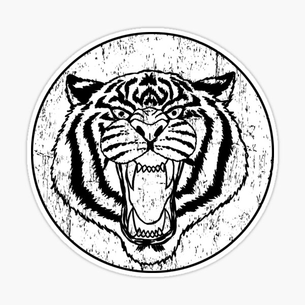 Stock Art Drawing of a White Bengal Tiger - inkart