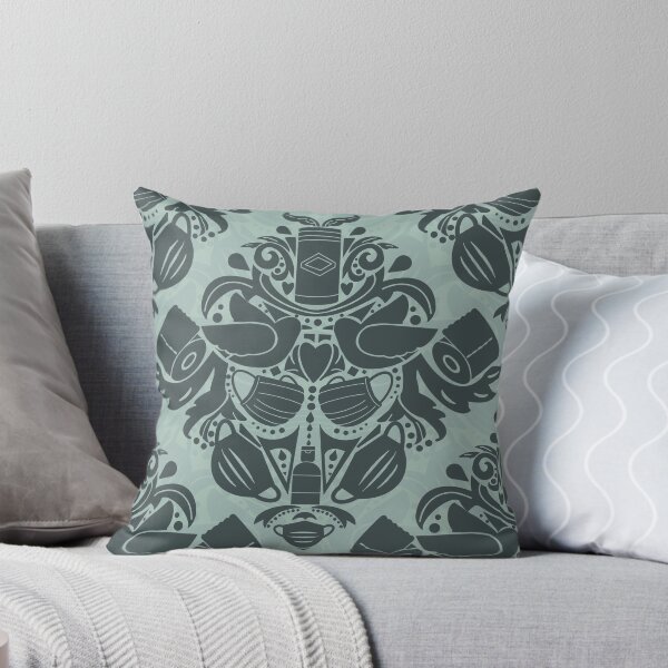 Item preview, Covid Damask - Green, Dark on Light designed and sold by Jasrese.