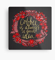 Coffee on Charcoal Metal Print