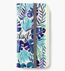 Tropisches Wanderlust - Blau iPhone Flip-Case/Hülle/Skin