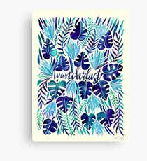 Tropisches Wanderlust - Blau Leinwanddruck