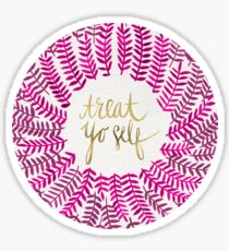 Pegatina Treat Yo Self - Oro y rosa
