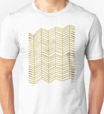 Gold Herringbone Slim Fit T-Shirt