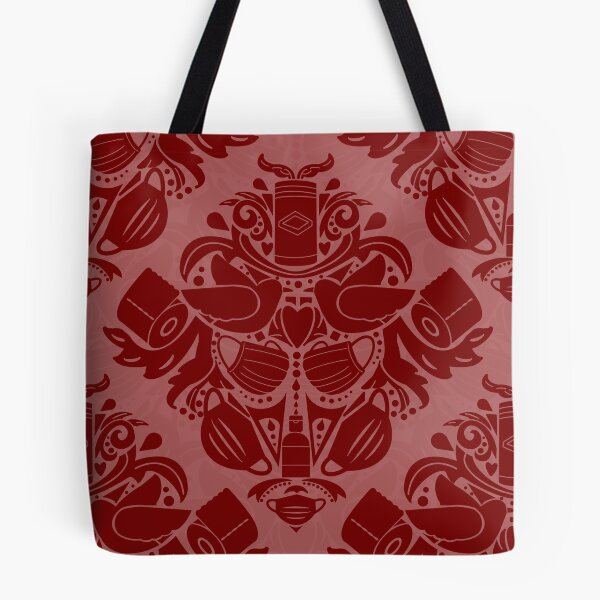 Item preview, Covid Damask - Red, Dark on Light designed and sold by Jasrese.