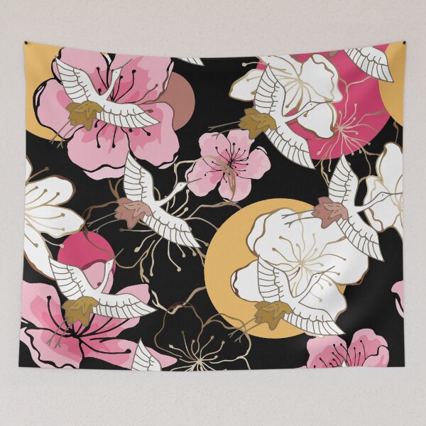 Item preview, Crane flower pattern designed and sold by LittleNippon.