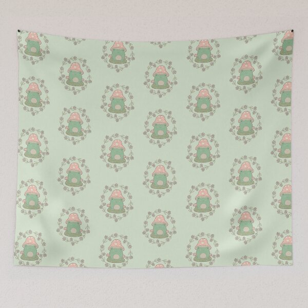 Item preview, Cute Frog With Mashroom Hat - Cottagecore Aesthetics designed and sold by GrimButterfly.