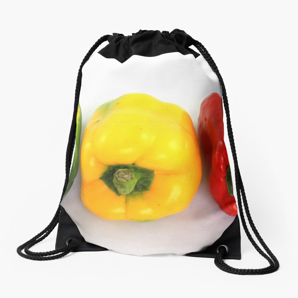 "Colorful Bell Peppers" Drawstring Bag for Sale by rhamm Redbubble