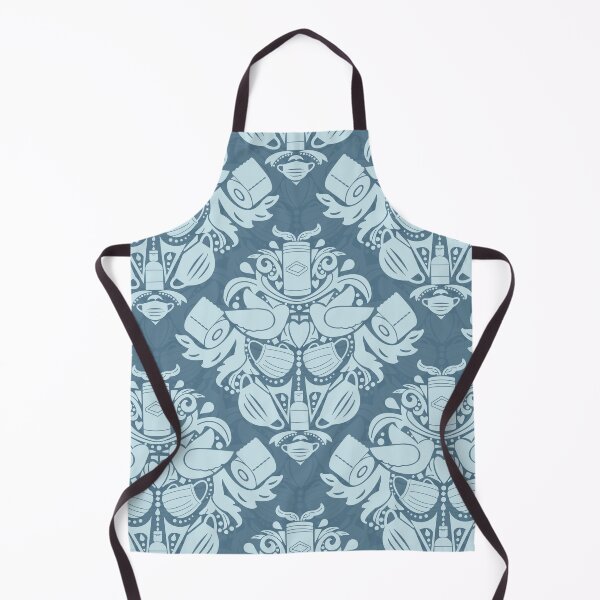 Item preview, Covid Damask - Horizon Blue, Light on Dark designed and sold by Jasrese.