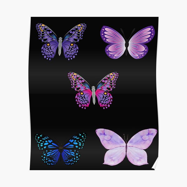 Butterfly Sticker Set Poster