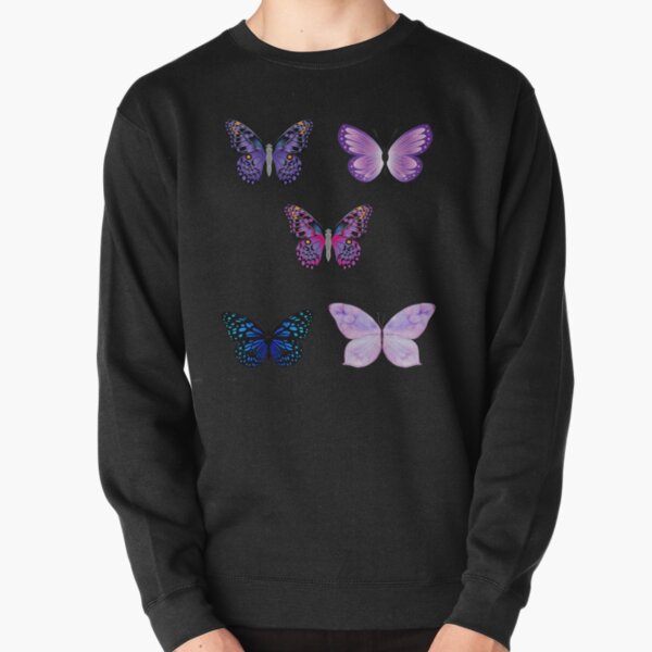 Butterfly Sticker Set Pullover Sweatshirt
