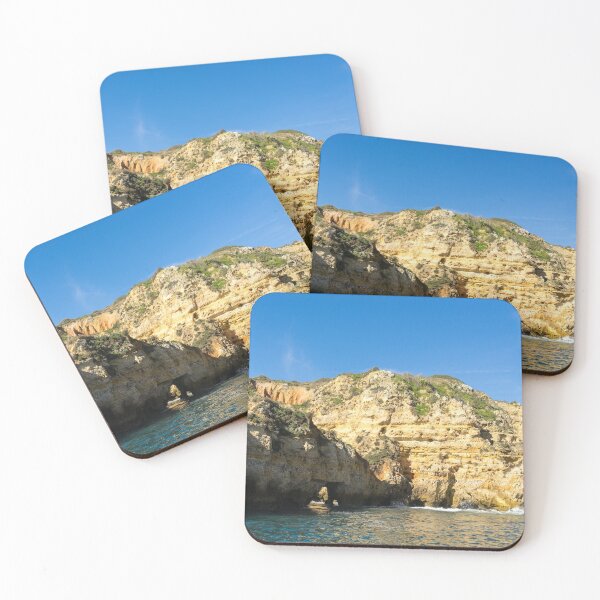 Item preview, Algarve Gold Coast Sail - Bold Colored Sea Cliffs with Natural Arches in Lagos Portugal designed and sold by Georgia Mizuleva.