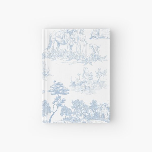 Toile de Jouy Soft Blue White Vintage French Art Hardcover Journal