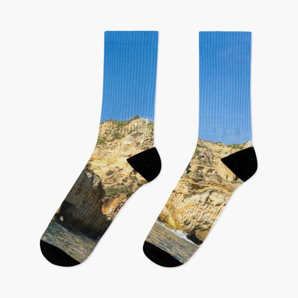 Item preview, Algarve Gold Coast Sail - Bold Colored Sea Cliffs with Natural Arches in Lagos Portugal designed and sold by Georgia Mizuleva.