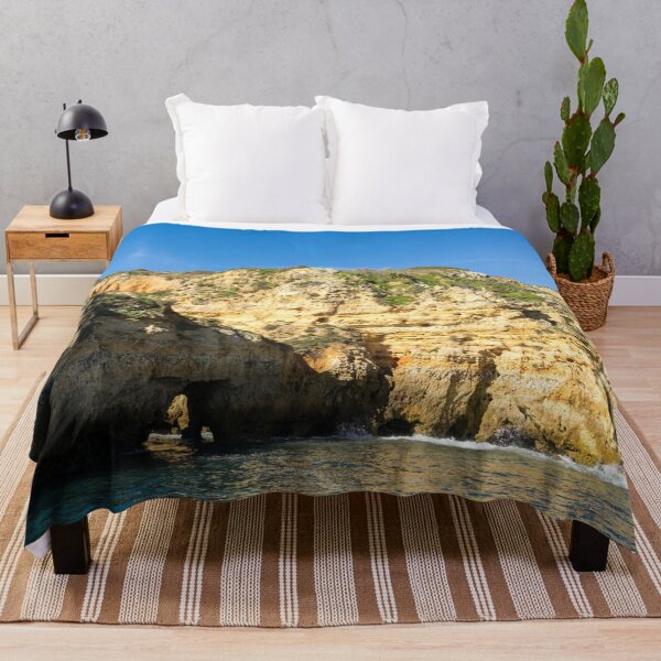 Item preview, Algarve Gold Coast Sail - Bold Colored Sea Cliffs with Natural Arches in Lagos Portugal designed and sold by Georgia Mizuleva.