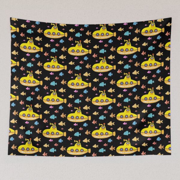 Item preview, Submarine with multi color fishes cartoon. designed and sold by angelisart.
