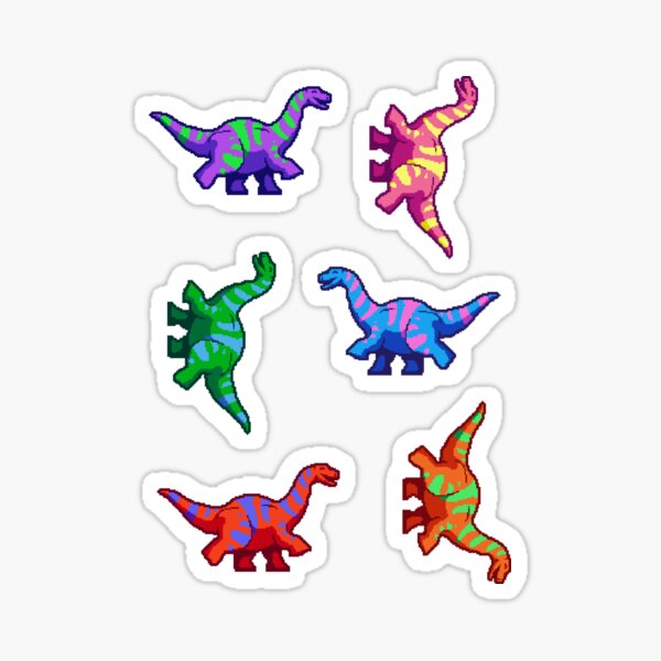 Rainbow Pixelsaurs Sticker