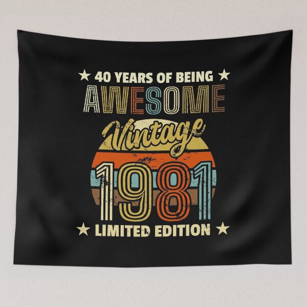 Item preview, Retro Vintage 1981 Limited Edition 40 Years of Being Awesome Limited Edition Cake Blow Candle 40th Birthday Par designed and sold by shirti.