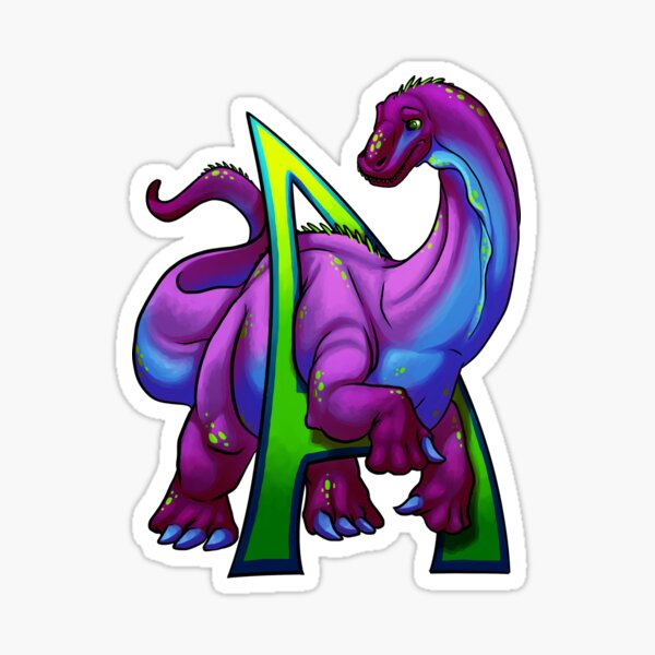 A for Apatosaurus Sticker