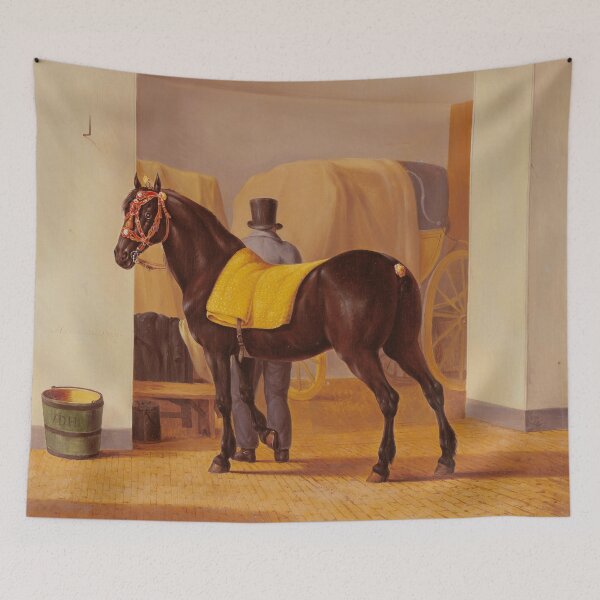 Item preview, Horse in the stable with rider, anthony obermann designed and sold by Mauswohn.