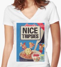RAVER'S NICE TRIPSIES Women's Fitted V-Neck T-Shirt